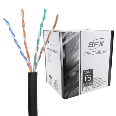 kenable SFX External CAT6 Copper Ethernet Network Cable Reel PE 24AWG ...