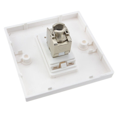 kenable SHIELDED RJ45 Face Plate Cat6A Toolless Single Port with Euro ...