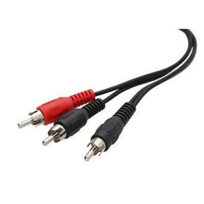 kenable Single RCA Phono Plug To 2 x Phono Plugs Screened Cable Lead 5m