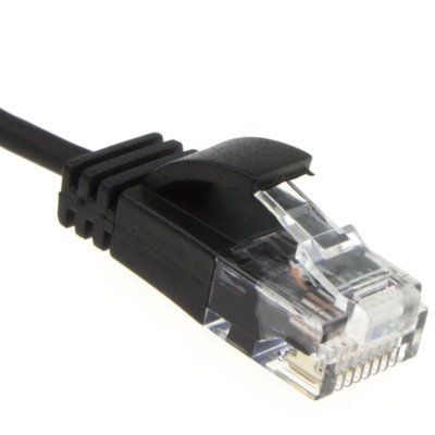 kenable SLIM Cat6 Full Copper RJ45 Ethernet Network Patch Cable 0.25m Black