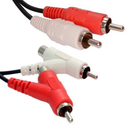 kenable Stackable 2 x RCA Phonos to Phonos Audio Cable 0.5m 50cm