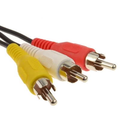 kenable TRIPLE RCA Phono Plugs to Plugs COMPOSITE & Audio Cable Lead 1m