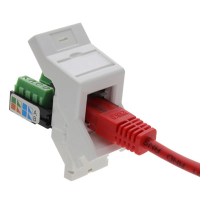 kenable TUK Cat5e Keystone Module Screw Terminal with White Angled Euro ...