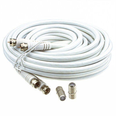 kenable TWIN Satellite Moulded F Type Plug to Socket RG6 Extension ...
