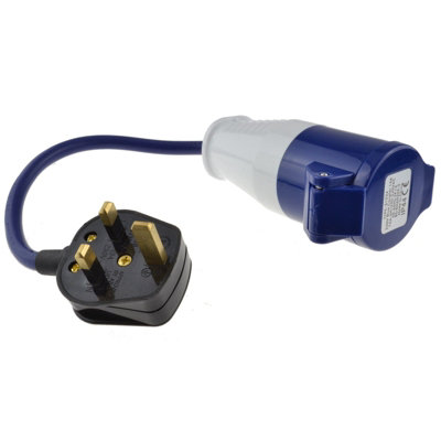 kenable UK Plug to CEE16A Blue Commando Caravan Site Outdoor Power ...