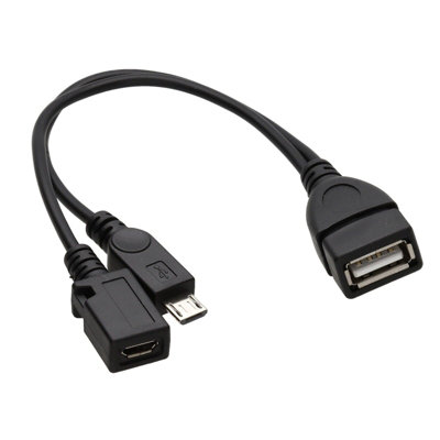 kenable USB OTG On The Go Adapter with Micro B Male & Female with Power ...