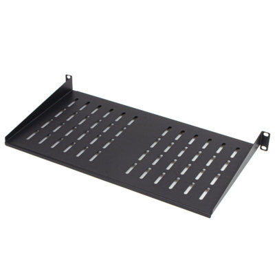 kenable Vented Fixed Cantilever Shelf 1U 250mm Deep Black for 19 inch ...