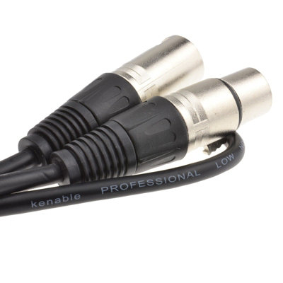 kenable XLR 3 pin Microphone Lead Male to Female Audio Cable Black 10m