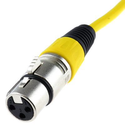 kenable XLR 3 Pin Microphone Lead Male to Female Audio Cable YELLOW 4m