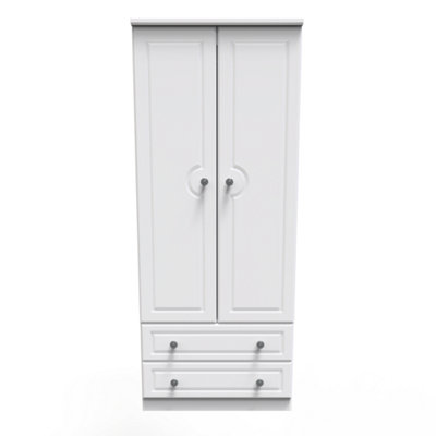 Kendal 2 Door 2 Drawer Wardrobe in White Ash (Ready Assembled)