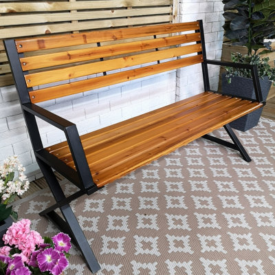 Wood and store metal bench