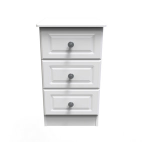 Kendal 3 Drawer Bedside Cabinet in White Ash (Ready Assembled)