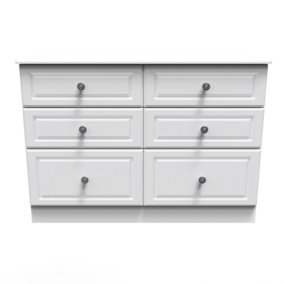 Kendal 6 Drawer Wide Chest in White Ash (Ready Assembled)