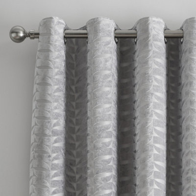 Kendal Textured Weave Pair of Eyelet Curtains