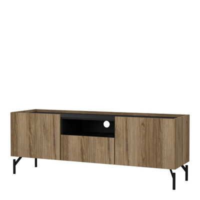 Kendall TV-Unit with 2 Doors + 1 Drawer Oak and Black