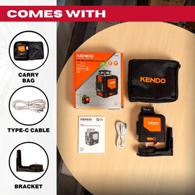Kendo 25m Self-Levelling Cross Line Laser Level with Adjustable ...