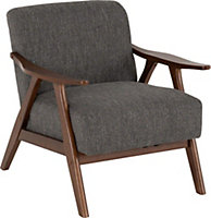 Kendra Accent Chair - L83 x W74 x H81 cm - Grey Fabric