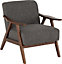 Kendra Accent Chair - L83 x W74 x H81 cm - Grey Fabric