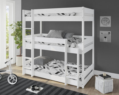 Kennedy Triple Bunk Bed Kids High Sleeper, White