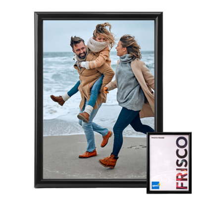 Kenro Frisco Series Black Photo Frame 11x14 Inch / 28x35cm Freestanding or Wall Hanging with Glass Front - FR2835B
