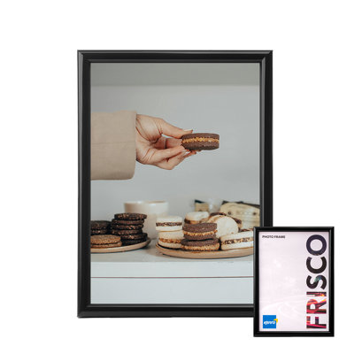 Kenro Frisco Series Black Photo Frame 12x10 Inch / 25x30cm Freestanding or Wall Hanging with Glass Front - FR2530B