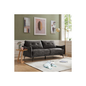 Kensington 3 Seater Velvet Sofa, Steel Grey Velvet