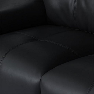 Kensington Faux Leather 3 + 2 Seater Sofa Set In Black