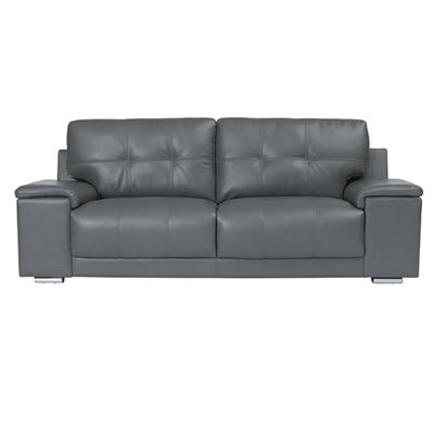 Kensington Faux Leather 3 + 2 Seater Sofa Set In Dark Grey