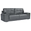 Kensington Faux Leather 3 Seater Sofa In Dark Grey