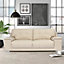 Kensington Faux Leather 3 Seater Sofa In Ivory