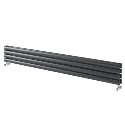 Kensington Grey Double Horizontal Radiator - 235x1800mm