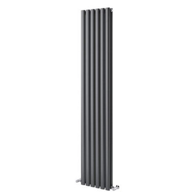 Kensington Grey Double Vertical Radiator - 1200x472mm