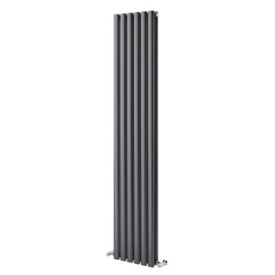 Kensington Grey Double Vertical Radiator - 1800x472mm