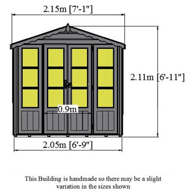 Kensington Shiplap Summerhouse Garden Sun Room Approx 7 x 7 Feet - 5