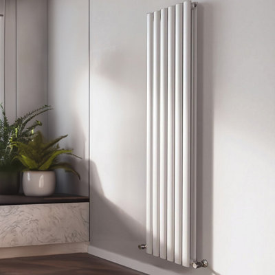 Kensington White Double Vertical Radiator - 1500x350mm