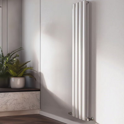 Kensington White Double Vertical Radiator - 1800x235mm