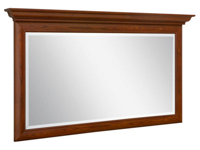 Kent Chestnut 155x88cm Horizontal Wall Mirror - Classic Wide Framed Mirror