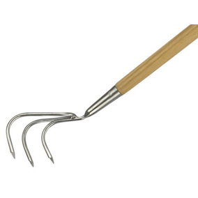Kent & Stowe 70100042 Stainless Steel Long Handled 3-Prong Cultivator, FSC K/S70100042
