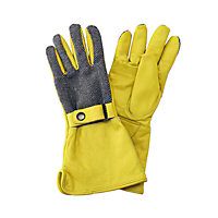 Kent & Stowe Leather Gauntlet Long Sleeve Gardening Gloves Fleece Lined Medium