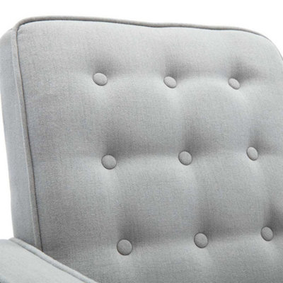 Kenton Modern Fabric Pushback Recliner Armchair Sofa Accent Chair Reclining (Grey)