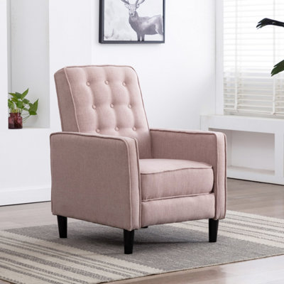 KENTON MODERN FABRIC PUSHBACK RECLINER ARMCHAIR SOFA ACCENT CHAIR