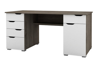 Kentucky Desk in Dark Oak Look / White
