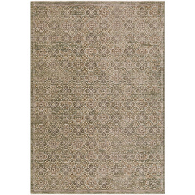 KENY Galey Alix x Livabliss Vintage Traditional Oriental Boho Brown/Olive Area Rug 160 x 230 cm