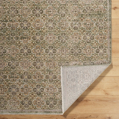 KENY Galey Alix x Livabliss Vintage Traditional Oriental Boho Brown/Olive Area Rug 160 x 230 cm