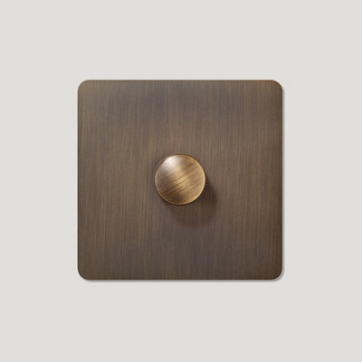 KEPLER 1G Knurled Dimmer Switch - Antique Brass