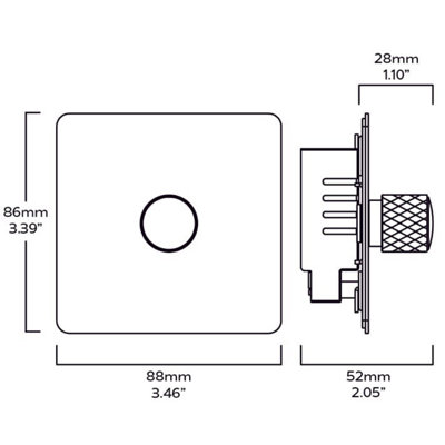 KEPLER 1G Knurled Dimmer Switch - Brass