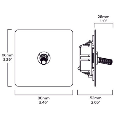 KEPLER 1G Knurled Toggle Switch - Brass