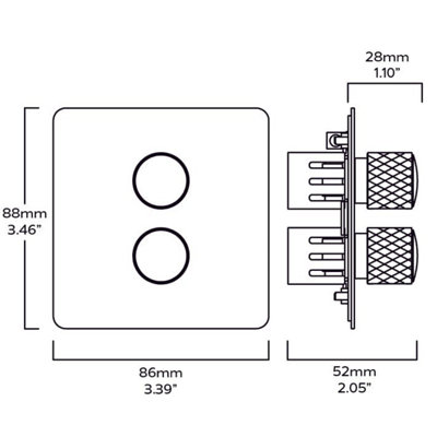 KEPLER 2G Knurled Dimmer Switch - Antique Brass