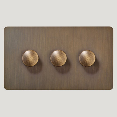 KEPLER 3G Knurled Dimmer Switch - Antique Brass