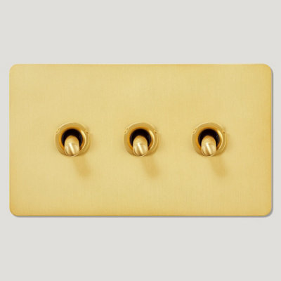 KEPLER 3G Two Way Knurled Toggle Switch - Brass